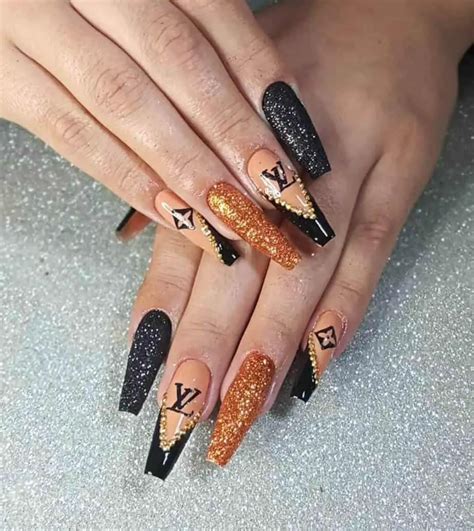 black and gold louis vuitton nails|50+ Louis Vuitton Nail Designs to Try .